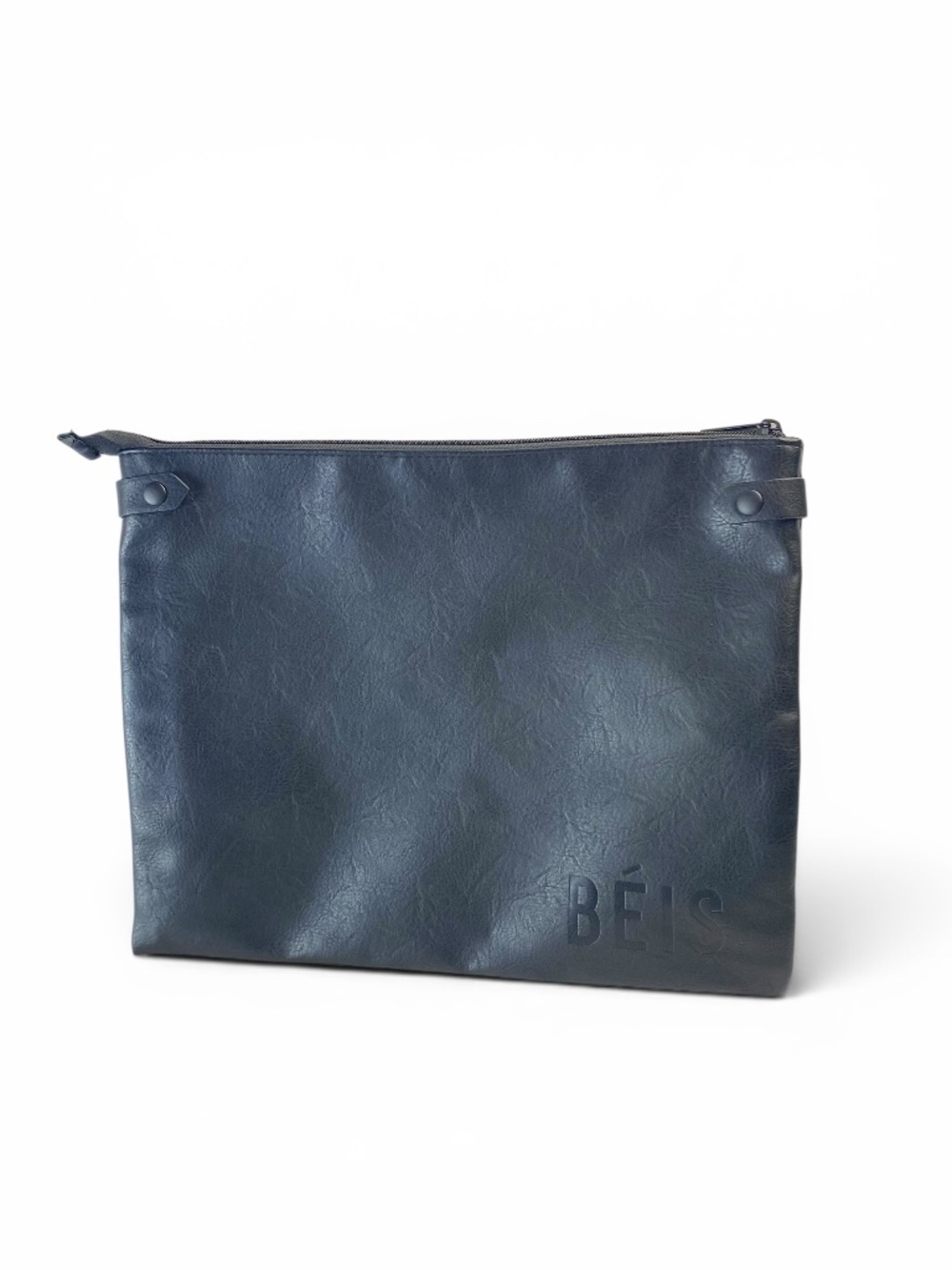 BEIS Black Pouch Bag Insert Organizer Bag Snap 14” x 11” Zipper Top